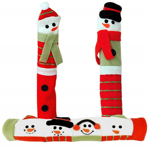 Snowman Kitchen Appliance Handle Covers Set of 3