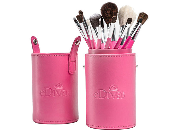 12pc Makeup Brush Set with Leather Case