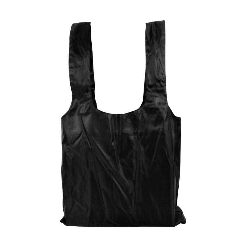 Lightweight Nylon Open Shopping Tote, Solid Black, 16" x 14".