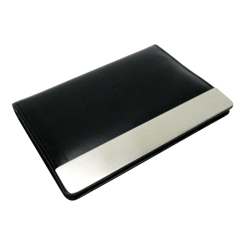 Black Leather Business Card Holder Book