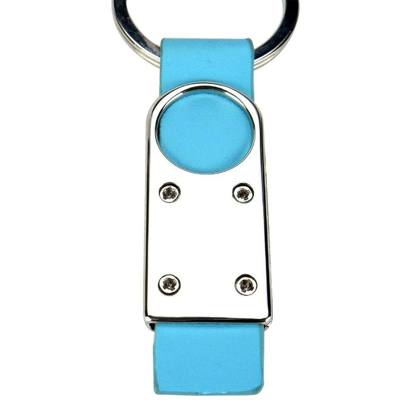 Faux Leather Key Tag with Decorative Metal Overlay