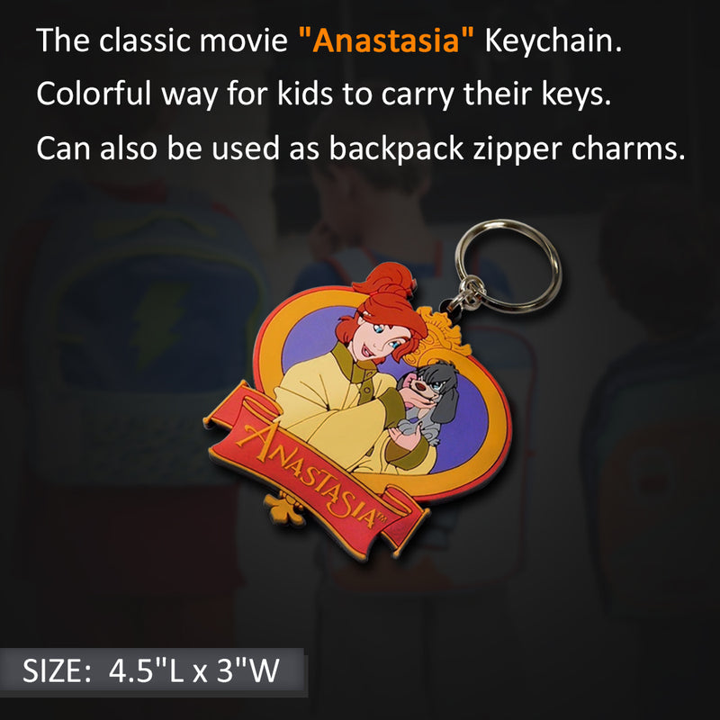 Anastasia Keychain- Vintage Disney Vinyl Rubber Keychain.