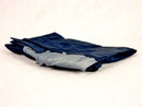 Folding Nylon Shopping Tote, Navy Blue w/Gray Handle, 13"x11"x5".