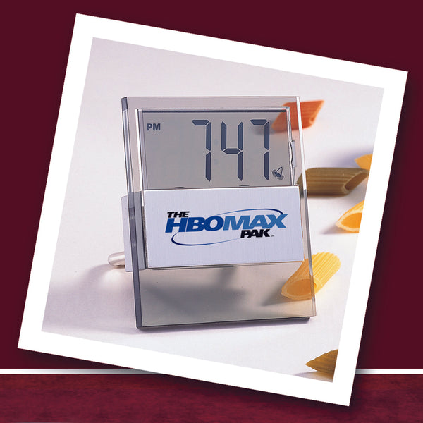 Acrylic/brushed Aluminum Alarm Clock - 12/24 Hour