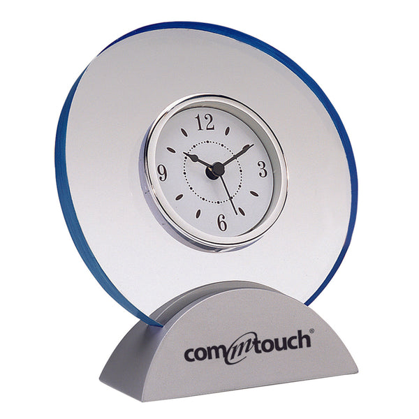 Acrylic Clock With Satin Finish Silver Base