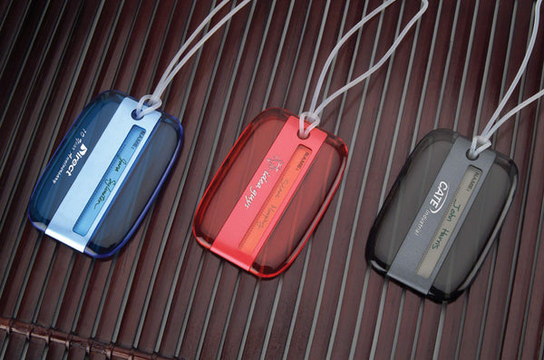 Acrylic Luggage Tag W/engravable Aluminum Cover