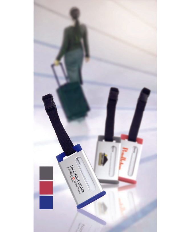 Aluminum Casing Luggage Tag With Semi-Translucent Silicone