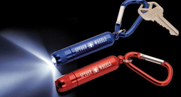 Anodized Metal Led Light Key Holder With Carabiner.