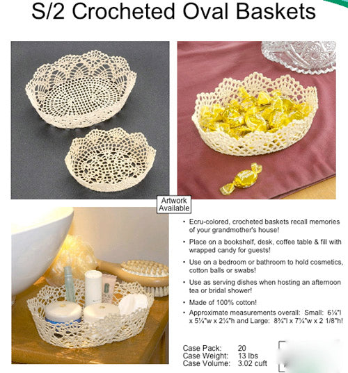 Baskets. Crocheted Oval. Liquidation Lot Of 6000 Sets.