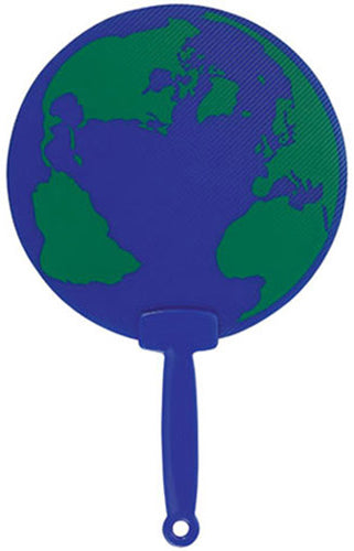 Blue-Green World Hand Fan
