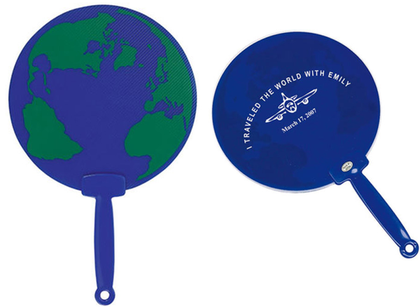 Blue-Green World Hand Fan