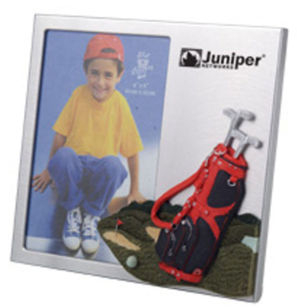 Brushed Aluminum Photo Frame 3-d Golf Theme