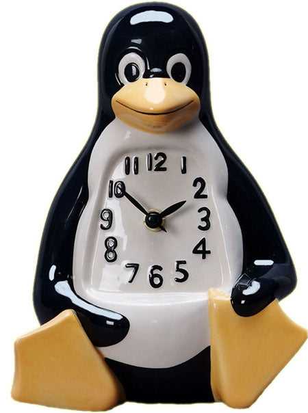 Ceramic Sculptured Penguin Clocks