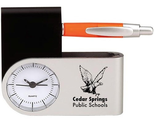 Clock With Pen Holder