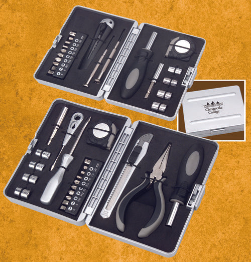 Compact Tool Set Incl 9 Pc. Interchangeable Screwdriver 2 Jewelers Screw