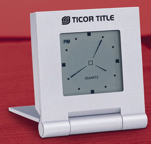 Compact Travel Alarm Clock With Digital Analog Display