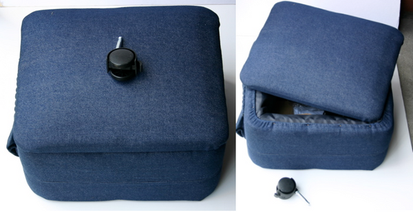 Denim Ottoman Footstool With Storage. Liquidation Lot Of 275 Units.