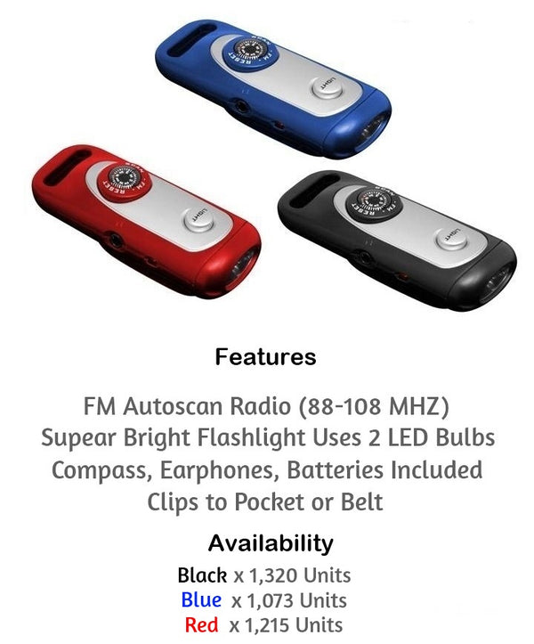 FM Radio Flashlight With Compass