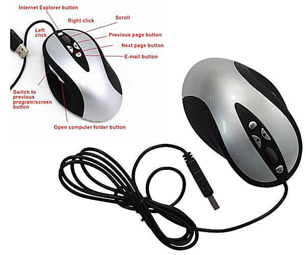 Full-size Muti-button 9-key Optical Mouse