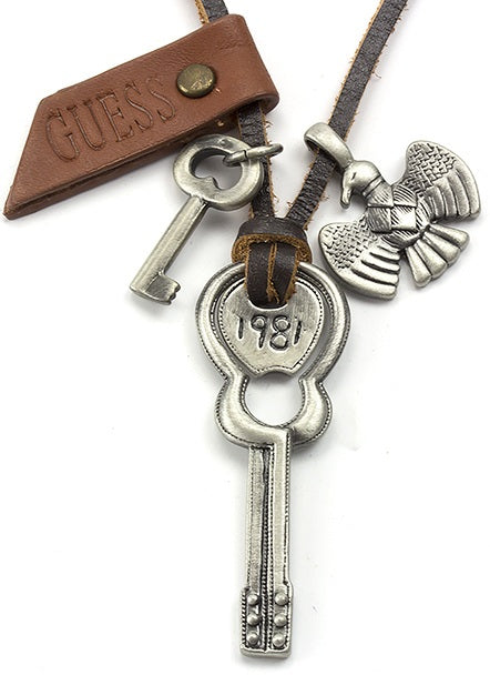 Guess Brown Leather Strap with three Charms