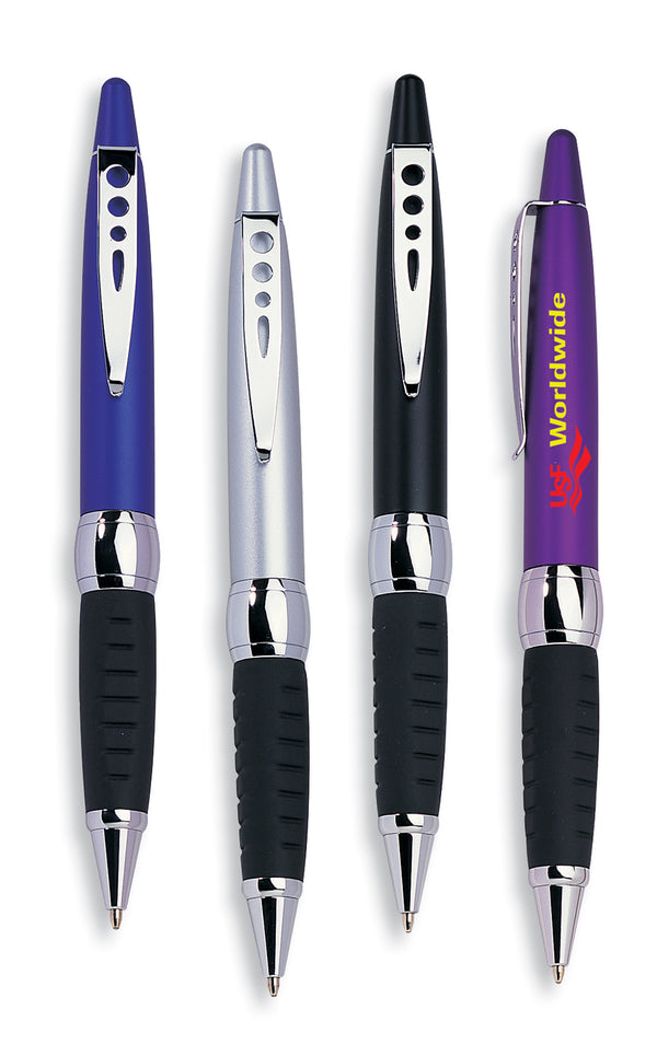 High-Quality Ballpoint Pen With Brass Mechanism, Rubberized Grip