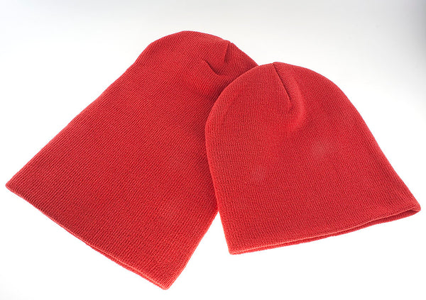 Knit Watch Cap Rose Color Style # 1501-longer Style To Fold Over