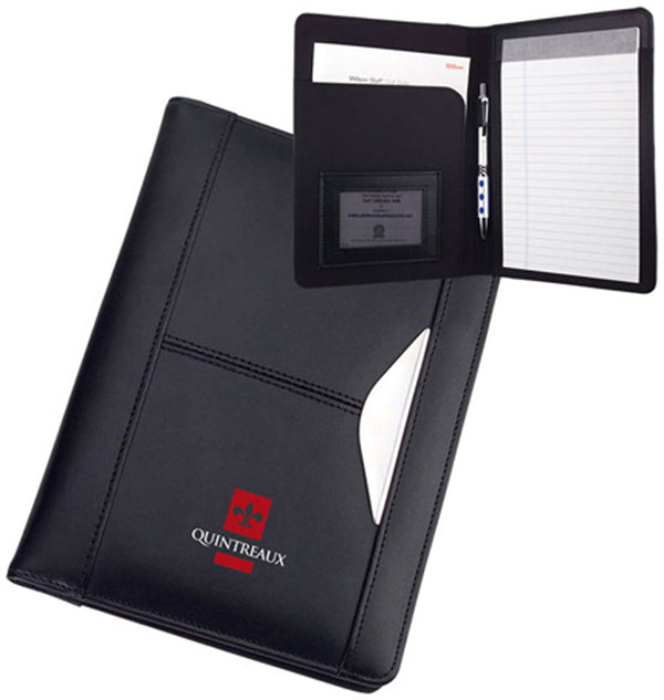 Leather-Like Portfolio W/pad W/ Small Metal Triangle