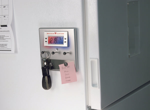 Magnetic Backed Key Holder W/color Changing Light Up Alarm, Clock Cal