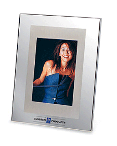 Mirror Finish & Brushed Aluminum Accent Photo Frame