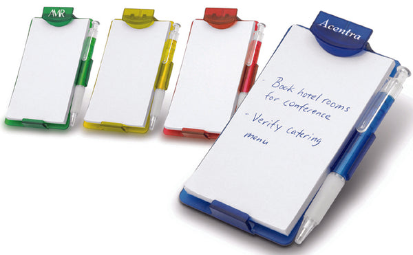 Notepad And Pen With Translucent Base On Metal Runners
