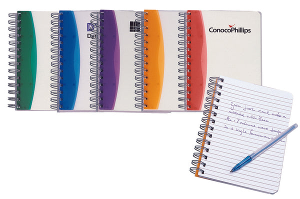 Note With Shiny Chrome Spiral Binding Hard Translucent Cover