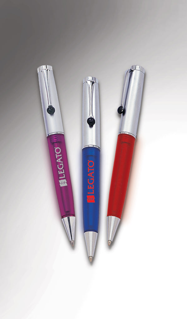 Satin Finish Twist Action Ballpoint Pen With Translucent