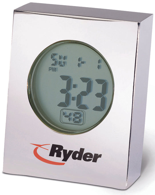 Shiny Chrome Solid Metal Clock