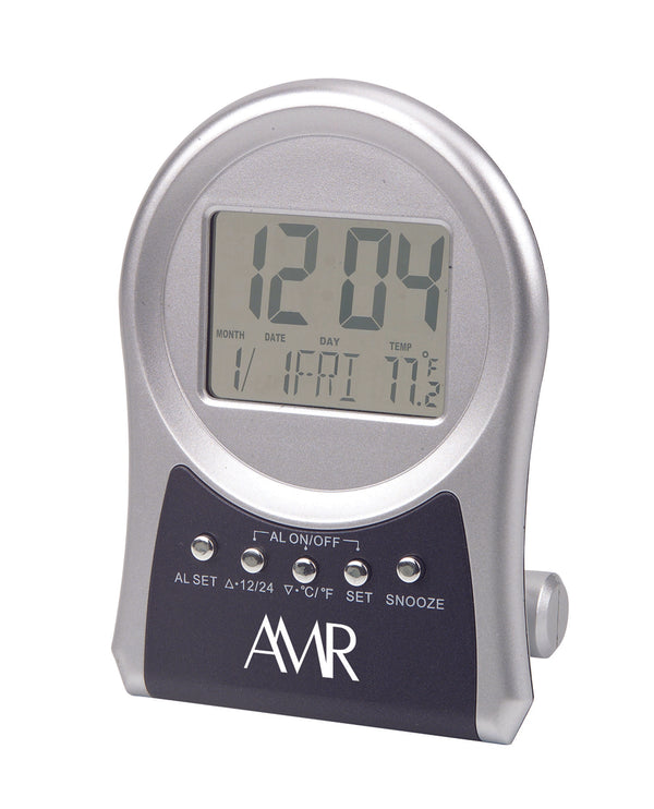 Sleek Lcd Alarm Clock With Calendar, Snooze, Temperature.