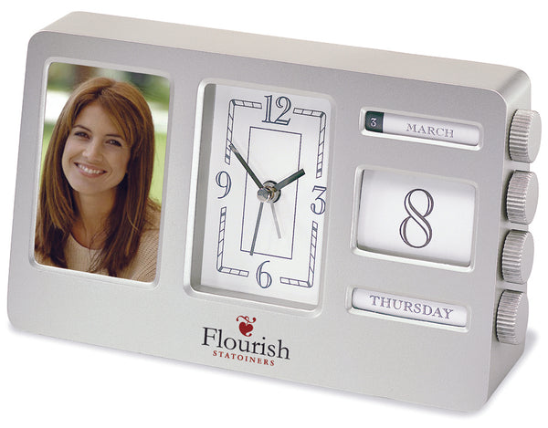 Solid Metal Desktop Alarm Clock With Photo