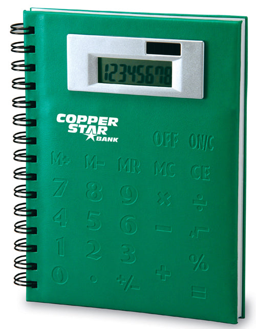 Spiral Notebook With Handy Dual Calculator On Cover