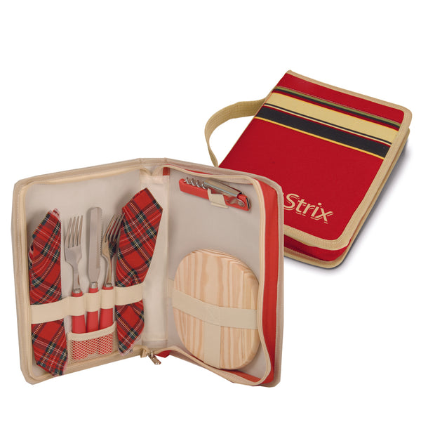 Travel Wine And Cheese Service For Two In A Zipper Carry-all