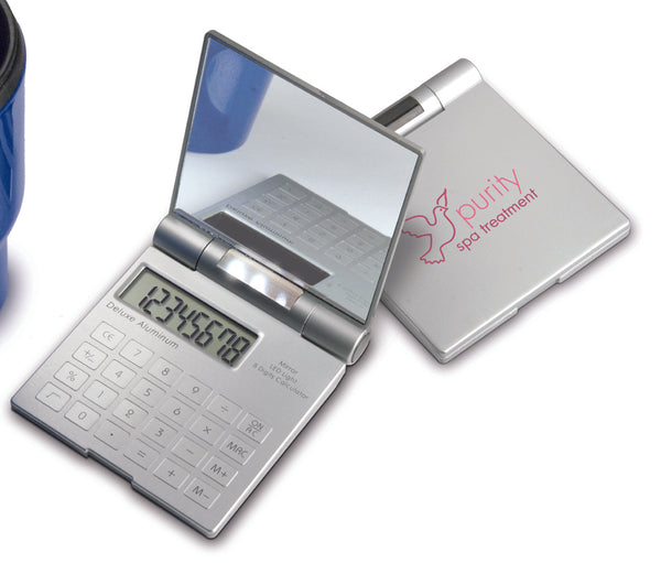 Ultra-Thin Alum. Flip Top Calculate with Mirror