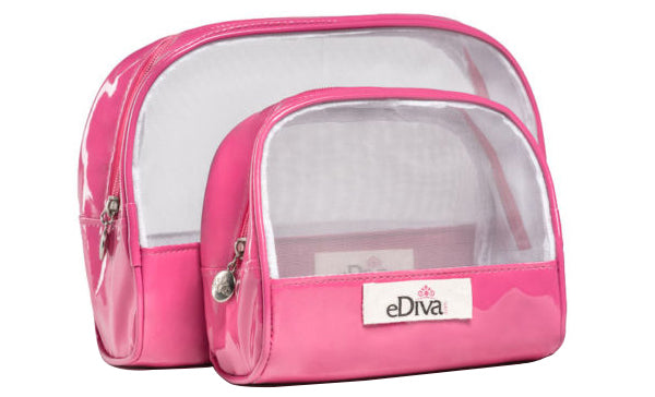 Clear Mesh Luxury Cosmetic Bag Set of 2