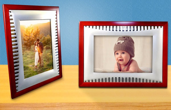 Desktop Photo Frame - Wood & Silver Plating