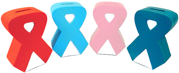 Plastic Coin Bank - Awareness Ribbon Design