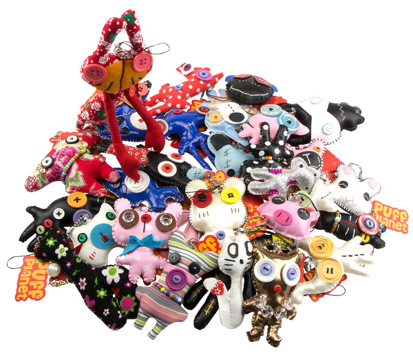 Assorted Puff Planet Charm Keychain