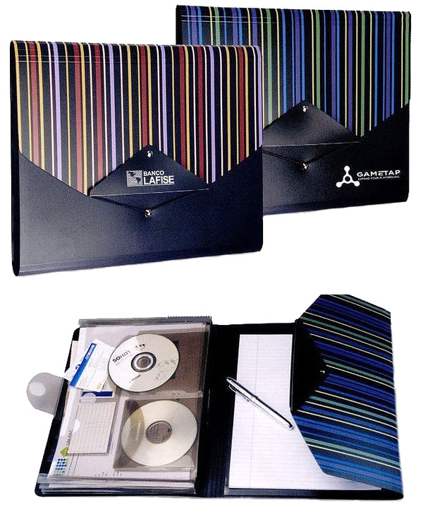 Striped Portfolio with Lined Notepad
