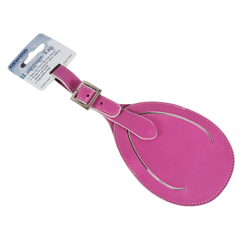 Large 6" Pink Paddle w/Metal Buckle & Snap Closure Tag