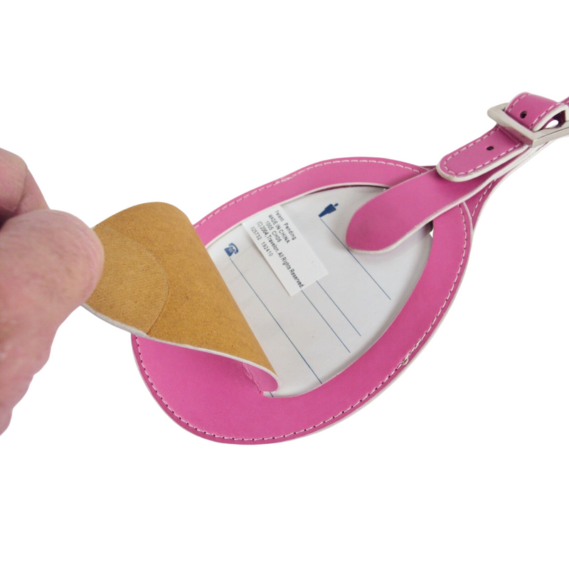 Large 6" Pink Paddle w/Metal Buckle & Snap Closure Tag