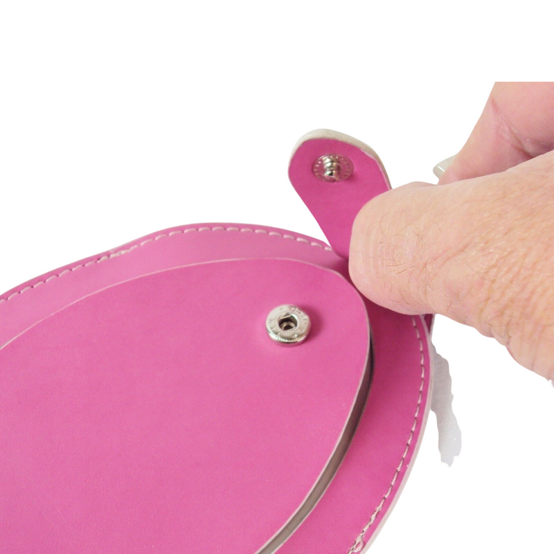 Large 6" Pink Paddle w/Metal Buckle & Snap Closure Tag