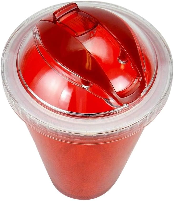 17 Oz  Double Wall Plastic Drink Tumblers with Lids and Straws