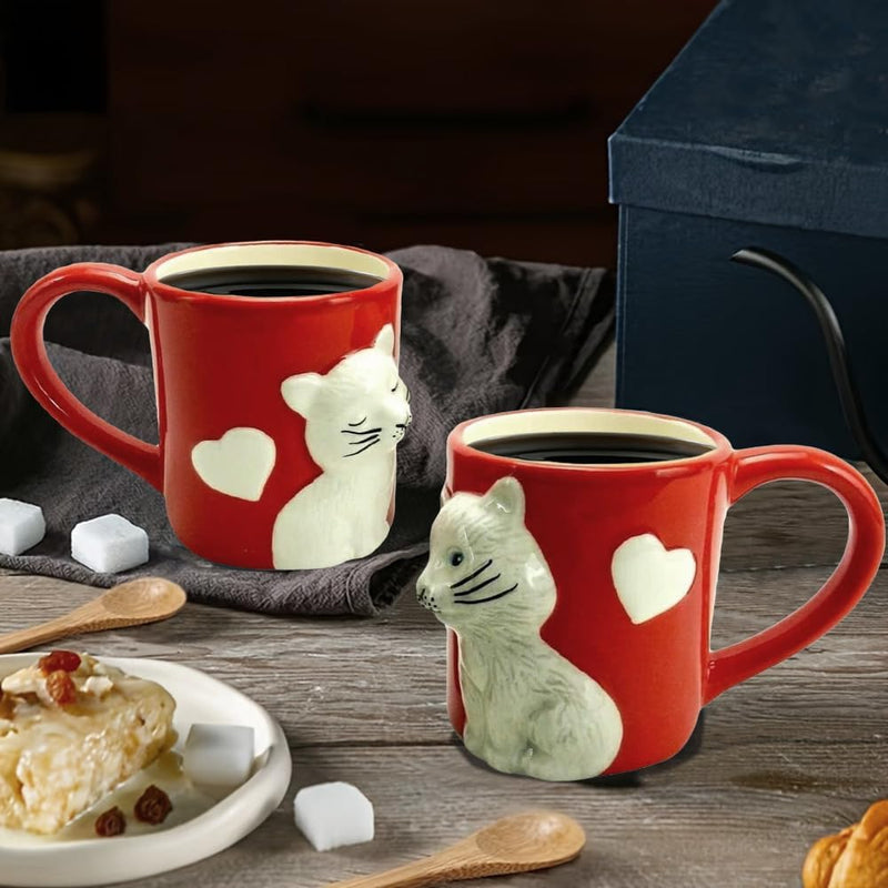 Kissing Cats Matching Mugs