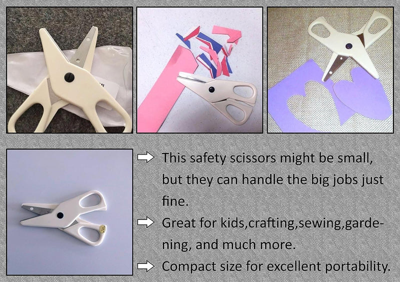 Sturdy and Safe Safety Scissors - Compact Office and Travel Small Scissors, Suitable for Left or Right-Handed Kids