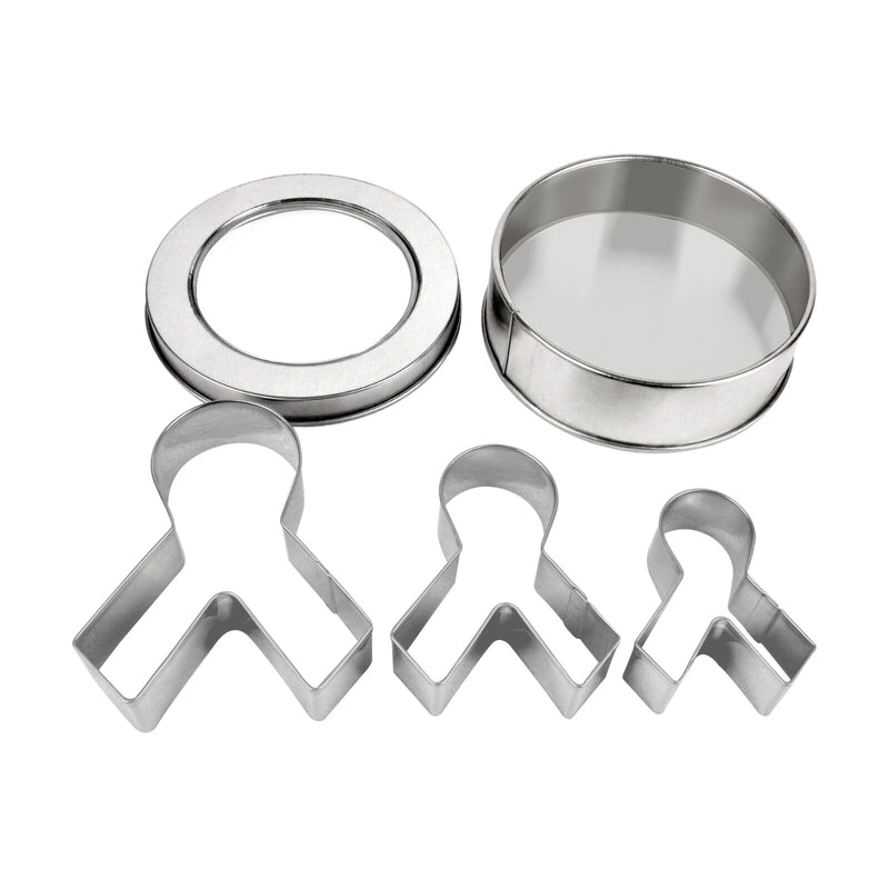 Support Ribbon Cookie Cutters, Set of 3 Sizes, Slip Cover Storage Tin.